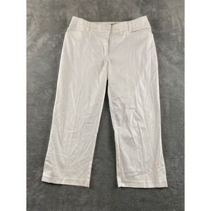 Tribal Studio Womens White Cropped Pants Size 6 Embroidered Pocket 6985AD-520